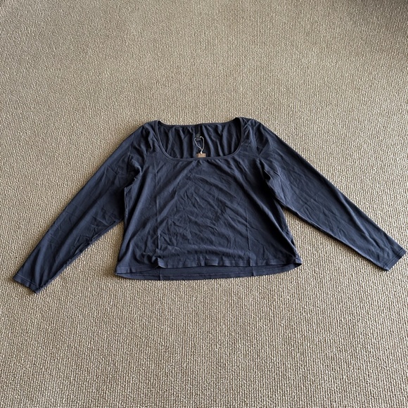 Skims Charcoal Vintage Scoop Long Sleeve T-Shirt, Size 4X NWT - Picture 1 of 3